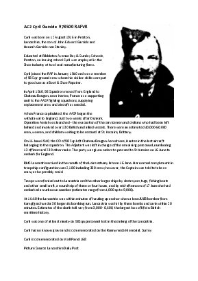 A preview of a PDF biography for Garside, Cyril